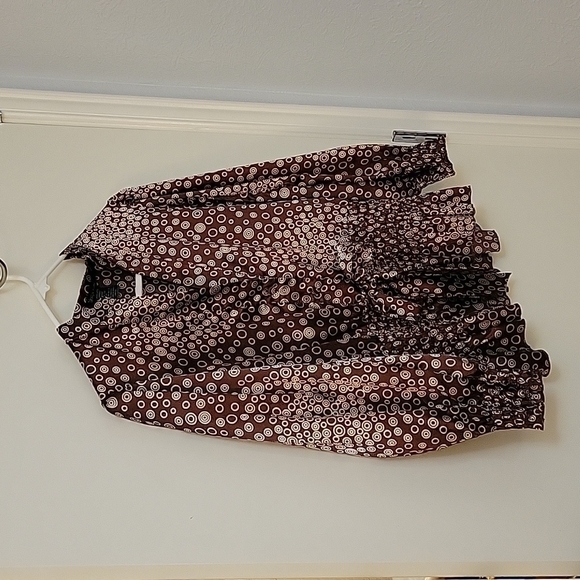 DESIGN WORKS Satin Bubble Smock Waist Tie Peplum Atomic Landgirl Blouse - Picture 2 of 8